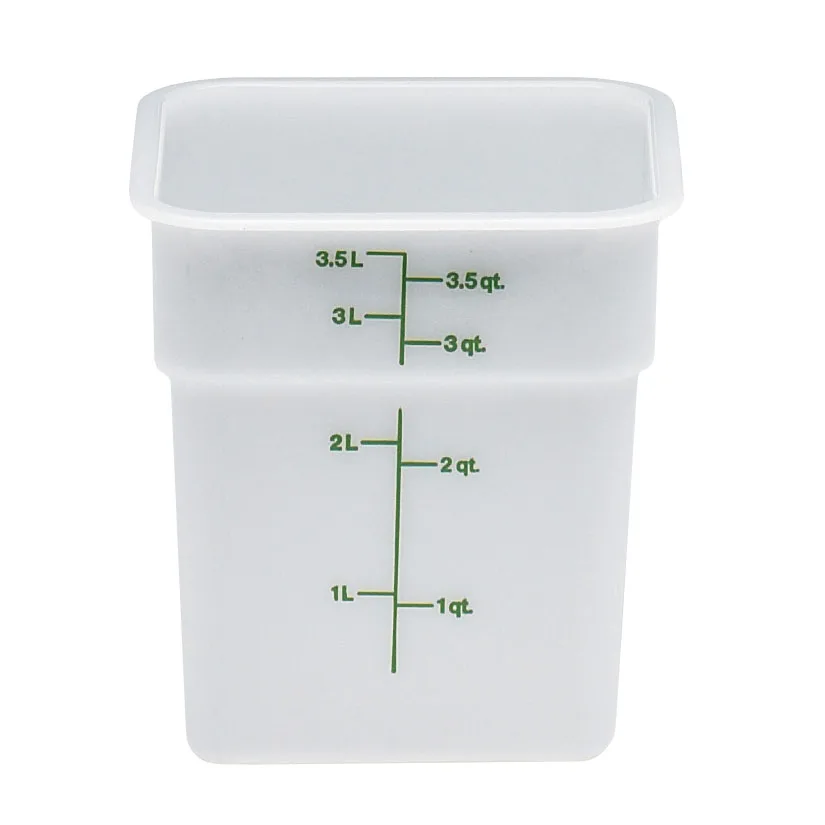 Cambro 4SFSP148 - 4 Qt Square Container, 7¼" L x 7¼" W x 7⅜" H, Polyethylene, Dishwasher Safe, NSF