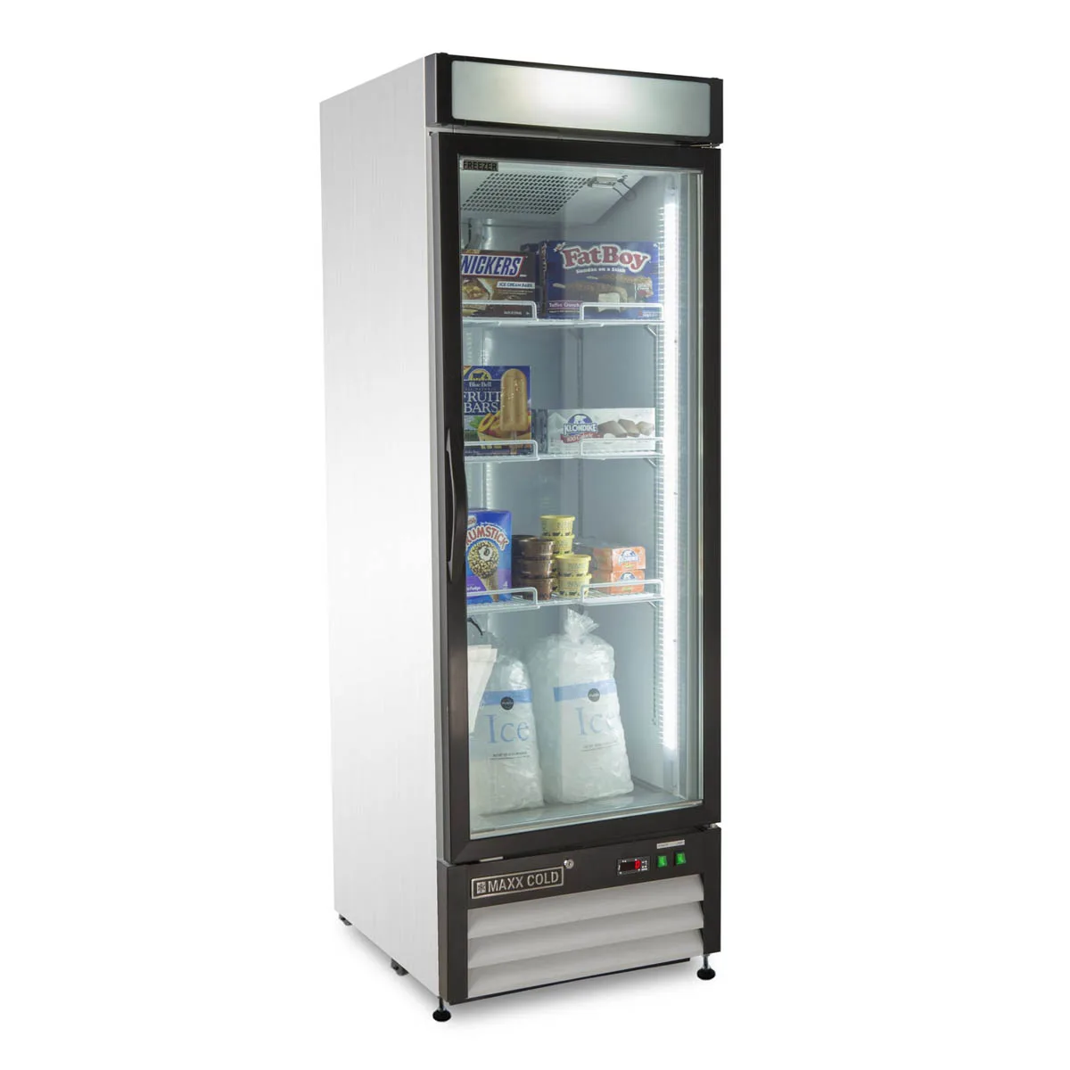 Maxx Cold MXM1-16FHC 25" 1 Glass Door Freezer Merchandiser in White, 16 cu.ft.