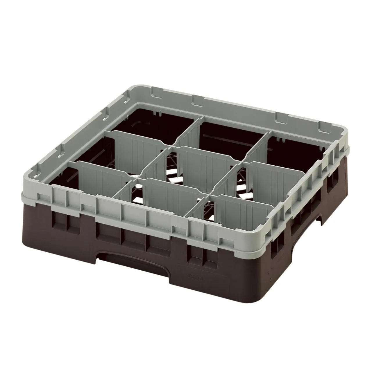 Cambro 9S318167 Camrack Glass Rack, Full Size, 19-3/4 x 19-3/4 x 5-5/8, 9 Compartments, Brown, HACCP Compliant, NSF Certified