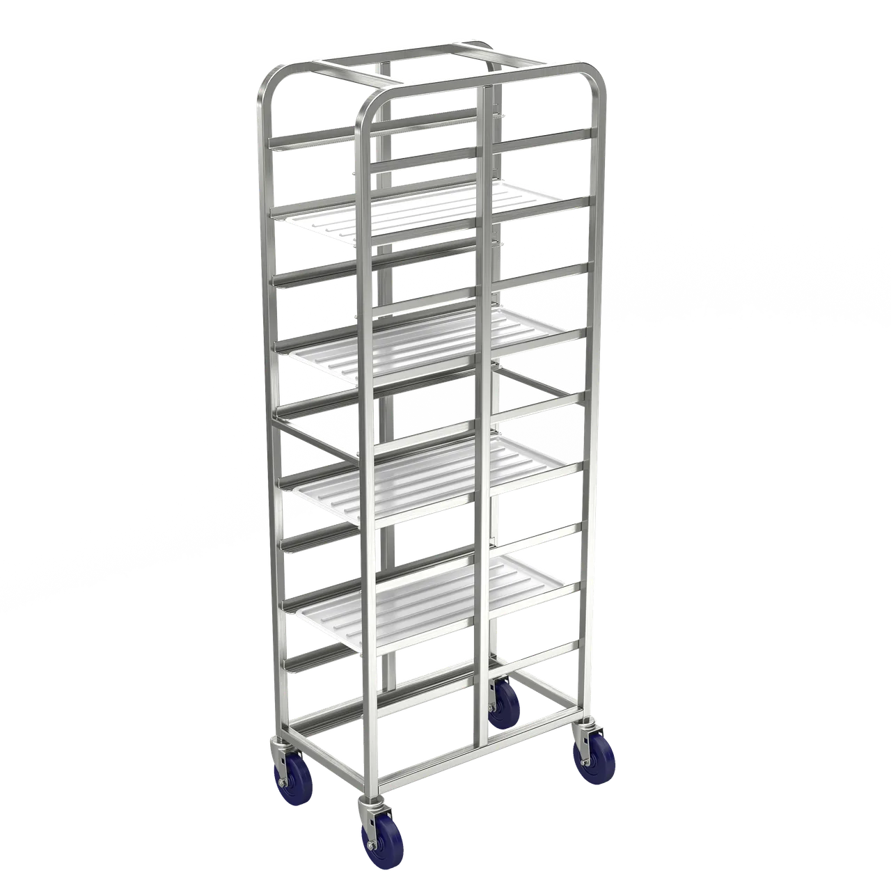 Winholt AL-1210-XB End Load Aluminum Mobile Platter Rack - Heavy Duty Reinforced Uprights