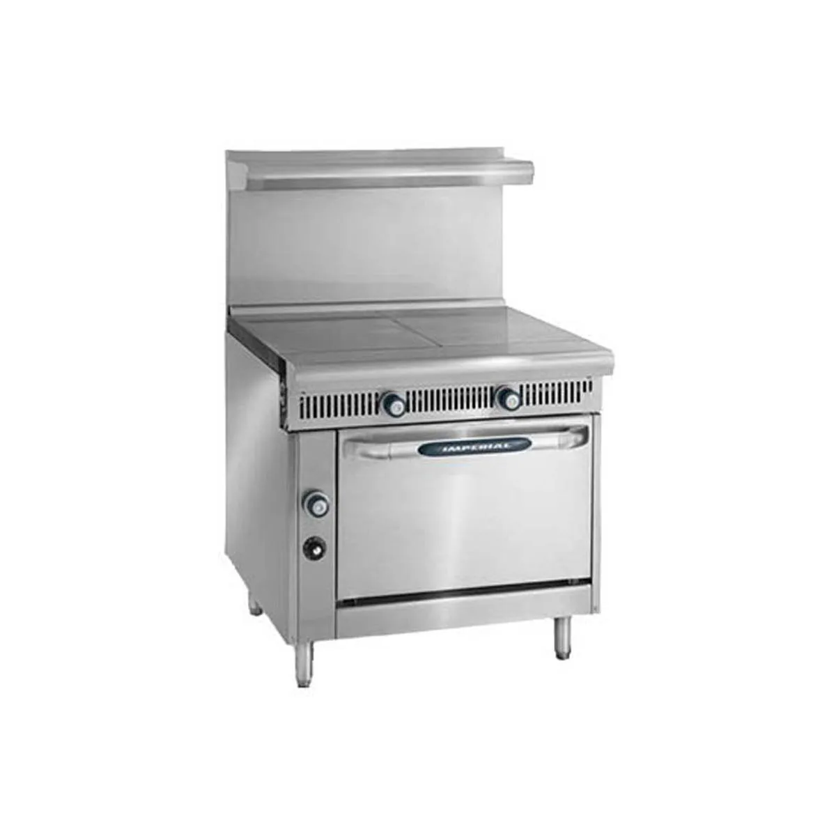 Imperial IHR-2HT-C 36" Gas Heavy Duty Range w/ (2) Hot Tops, (1) Convection Oven, 115.000 BTU