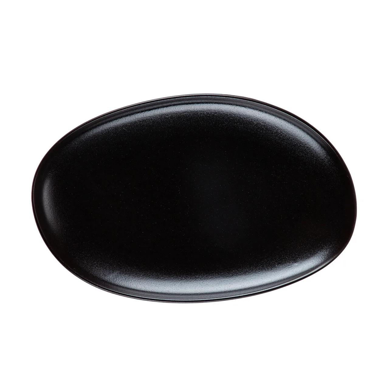 CAC China MOT-41-BLK - Morton Platter, Oval 9" x 14.25" x 1.25", Porcelain, Matte Black - Dozen