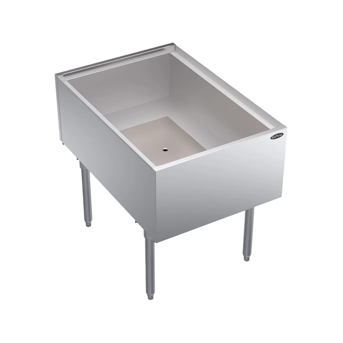 Krowne KRPT-2436-10 24" Pass-Thru Underbar Ice Bin/Cocktail Station w/ 175 lbs. Ice Capacity