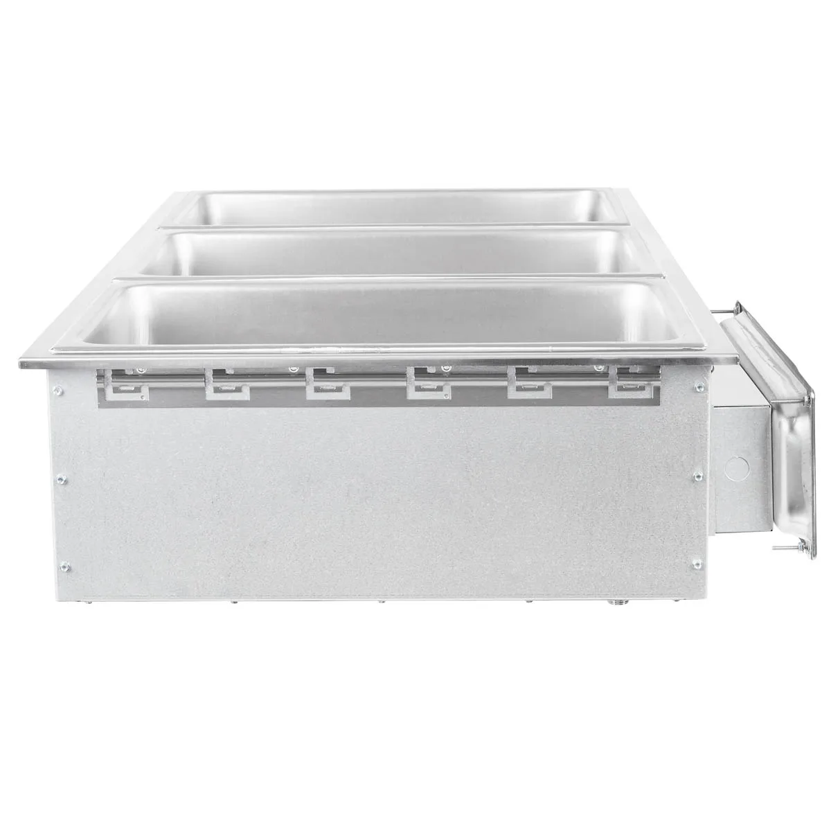 APW Wyott HFW-3DS 15"  Insulated Three Pan Drop In Hot Food Well with Drain
