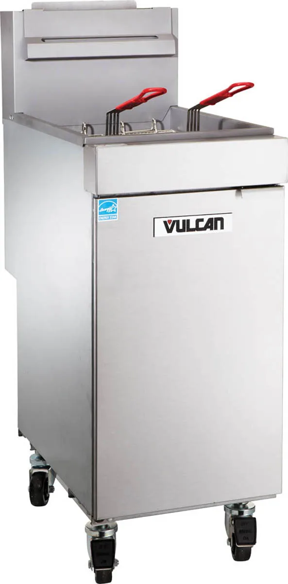 Vulcan 1VEG35M 15" Floor Model Natural Gas Full Pot Fryer, 40 Lbs - 70,000 BTU