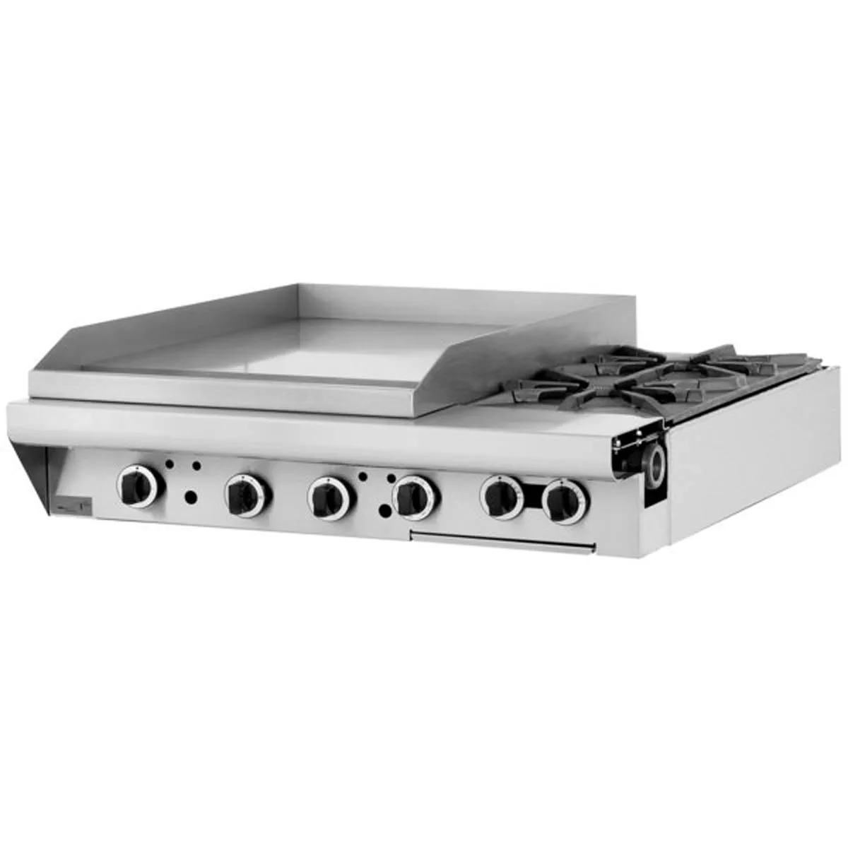 Garland US Range M42T 34" Gas Heavy Duty Range w/ (2) Open Burners, 17" Griddle Left, Modular Base, 103.000 BTU