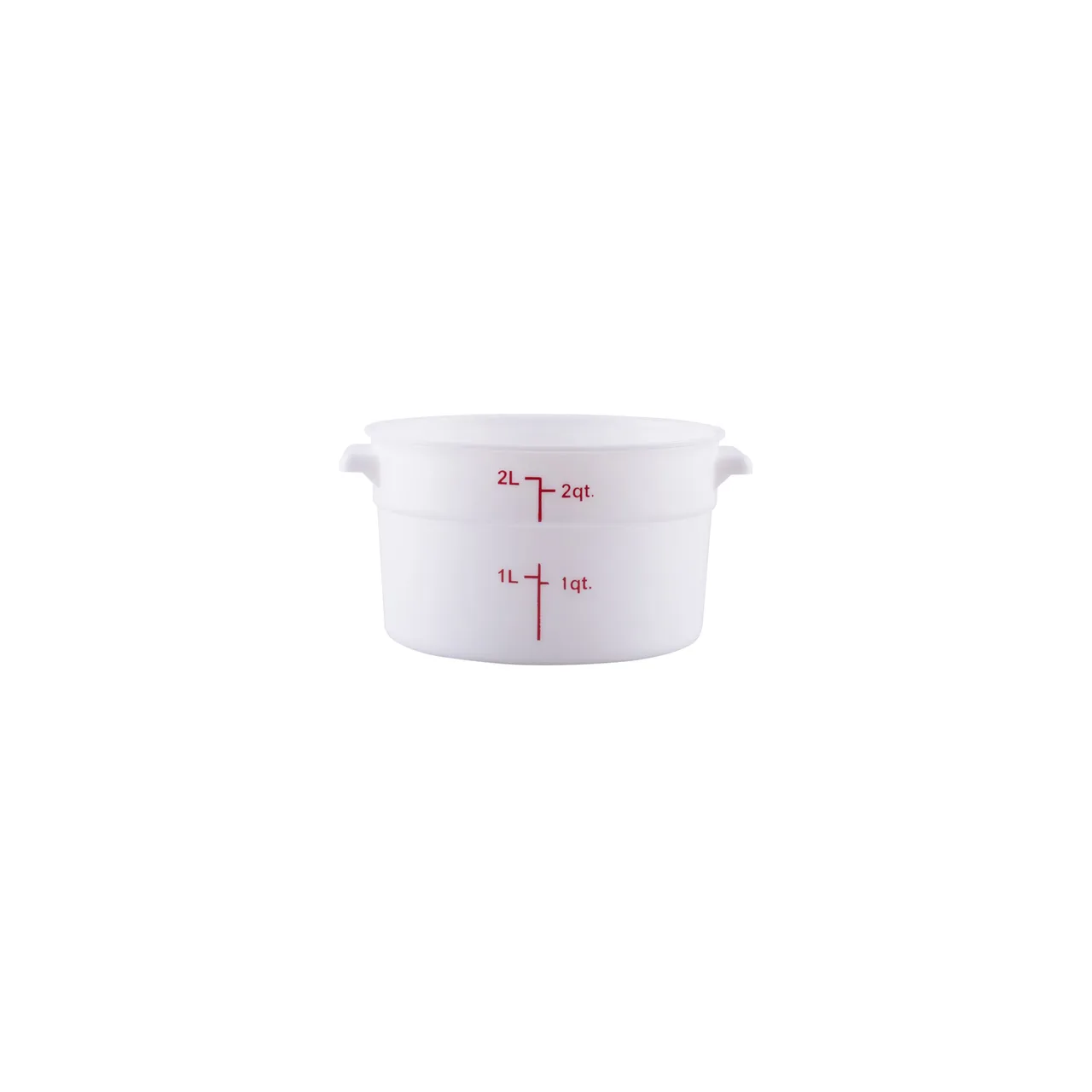 CAC China FS2P-2T Storage Container, 2 qt., Round, Stackable, Polypropylene, Translucent, BPA‑Free