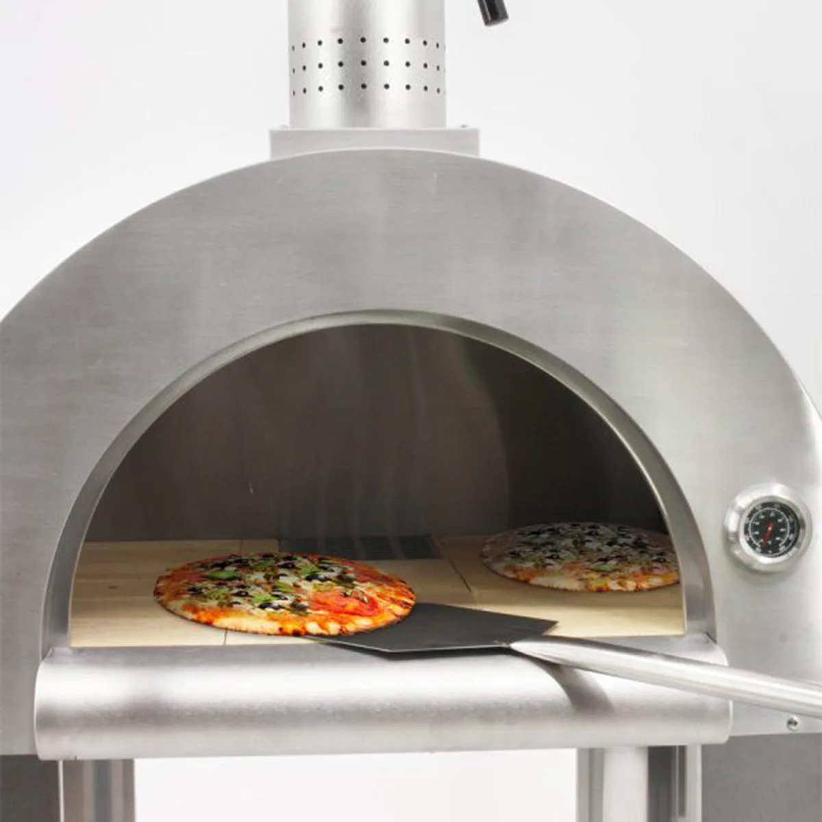 Omcan USA 43113 Wood / Coal / Gas Fired Pizza Oven w/ Brick Deck, Removable Door