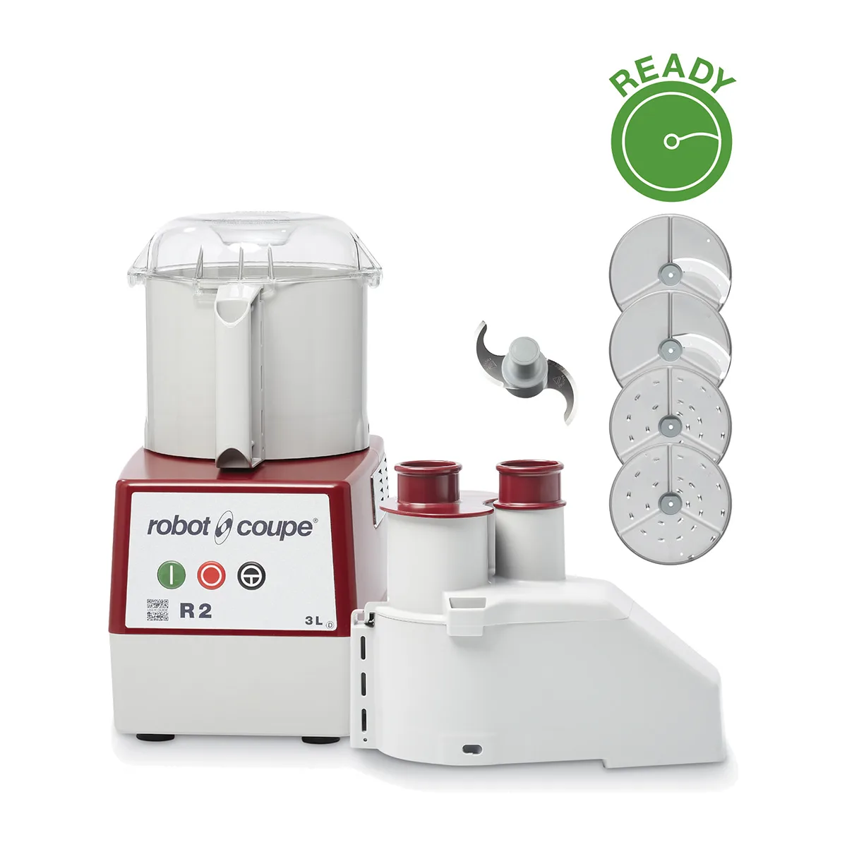 Robot Coupe R2N Combination Food Processor, 3 Liter Gray Polycarbonate Bowl, 1 HP, 1725 RPM