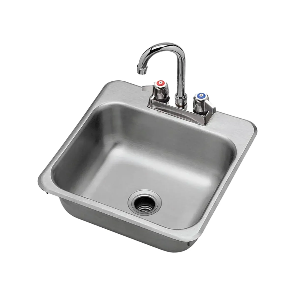 Krowne HS-1515 15" Drop In Hand Sink with Faucet - 20 gauge / no Backsplashes