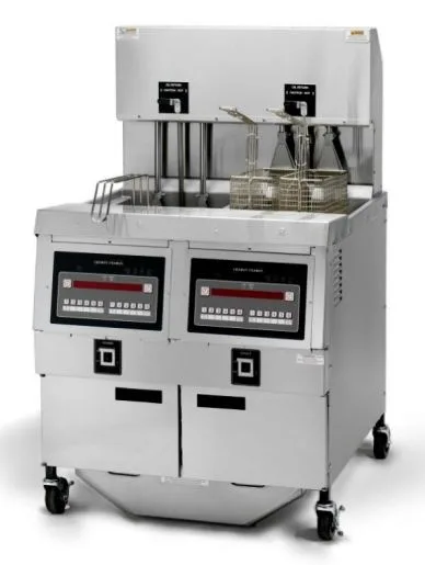 Henny Penny OGA322.04 Multiple Battery Natural Gas Fryer w/ (2) 65 lbs Frypots, Built-In Filter, Auto Lift, COMPUTRON 8000