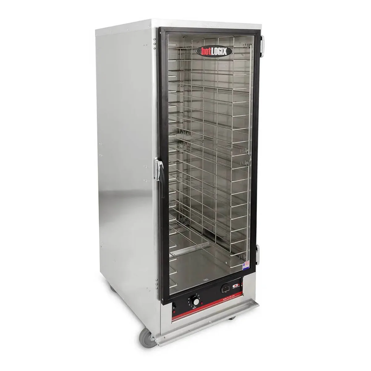 Carter-Hoffmann HL1-18 "Full Height" 1-Door Heated Holding Cabinet, Clear Glass Door, 36×12"x20" or 18×18"x26" Pan Capacity, Aluminum
