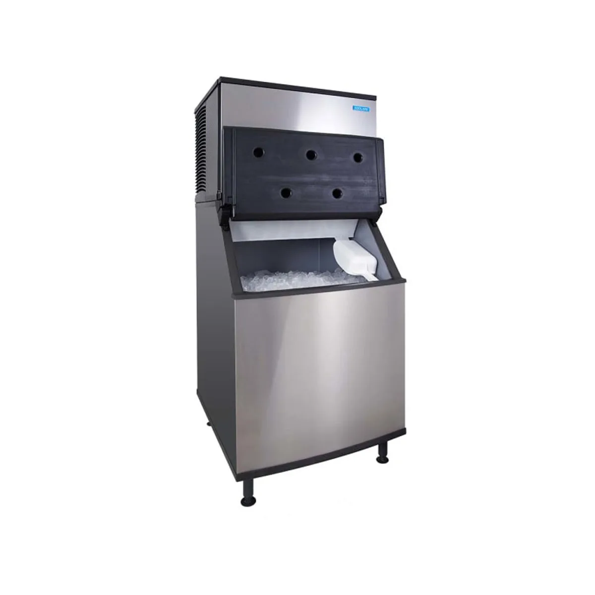 Koolaire KDT0400A/K570 Air Cooled Full Cube 440 lb Ice Machine with Bin, 532 lb Storage