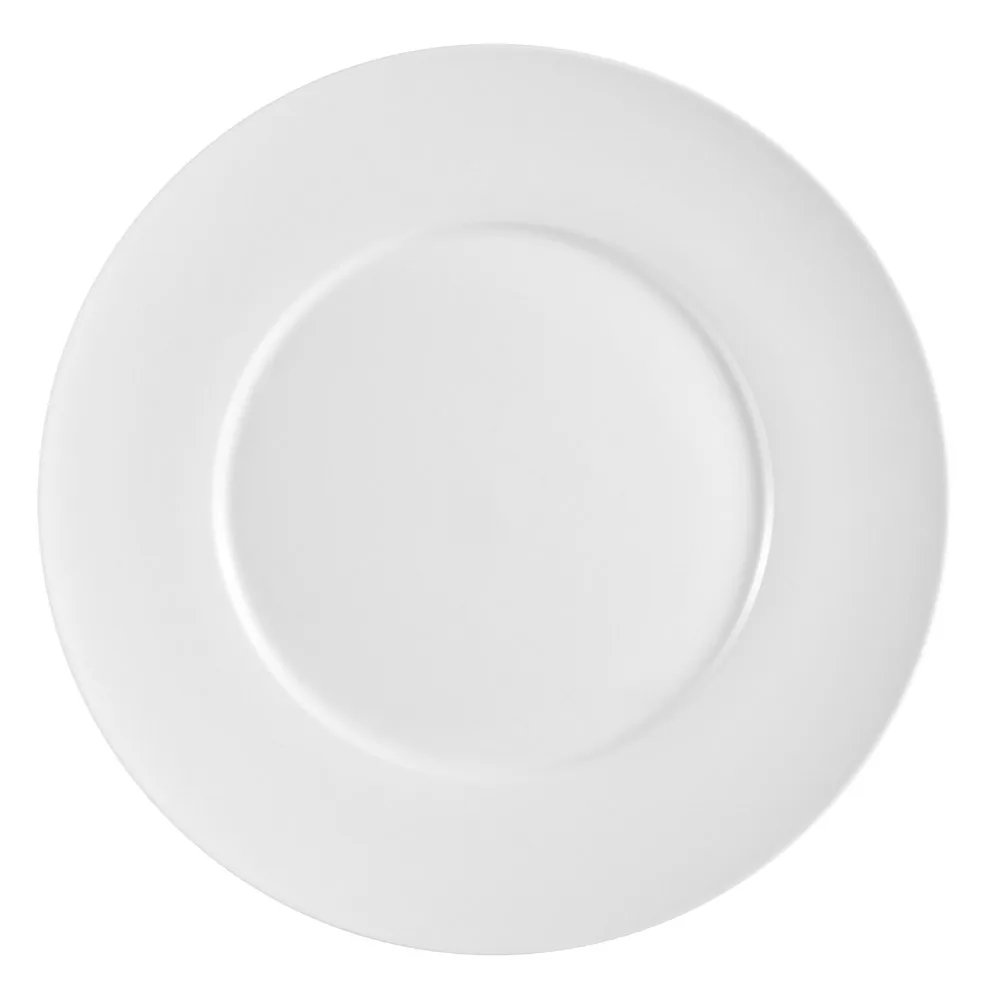 CACChina FDP-20 Paris-French Plate, 11" Dia x 1" H, Flat Porcelain, Bone White, Safe - Dozen