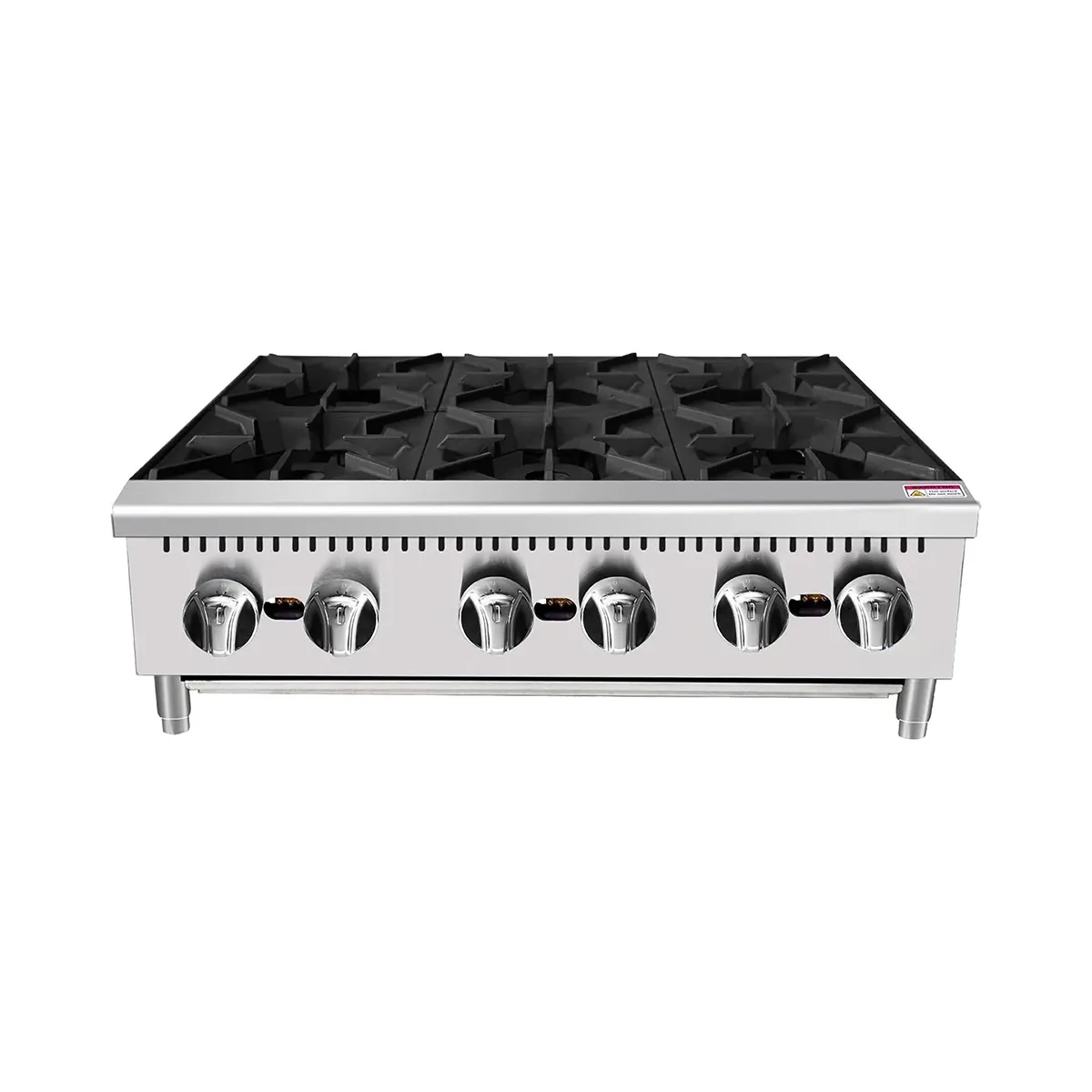 Atosa USA ATHP-36-6-LP 36" Countertop LP Gas Hotplate w/ (6) Burners, Manual Controls, 150.000 BTU