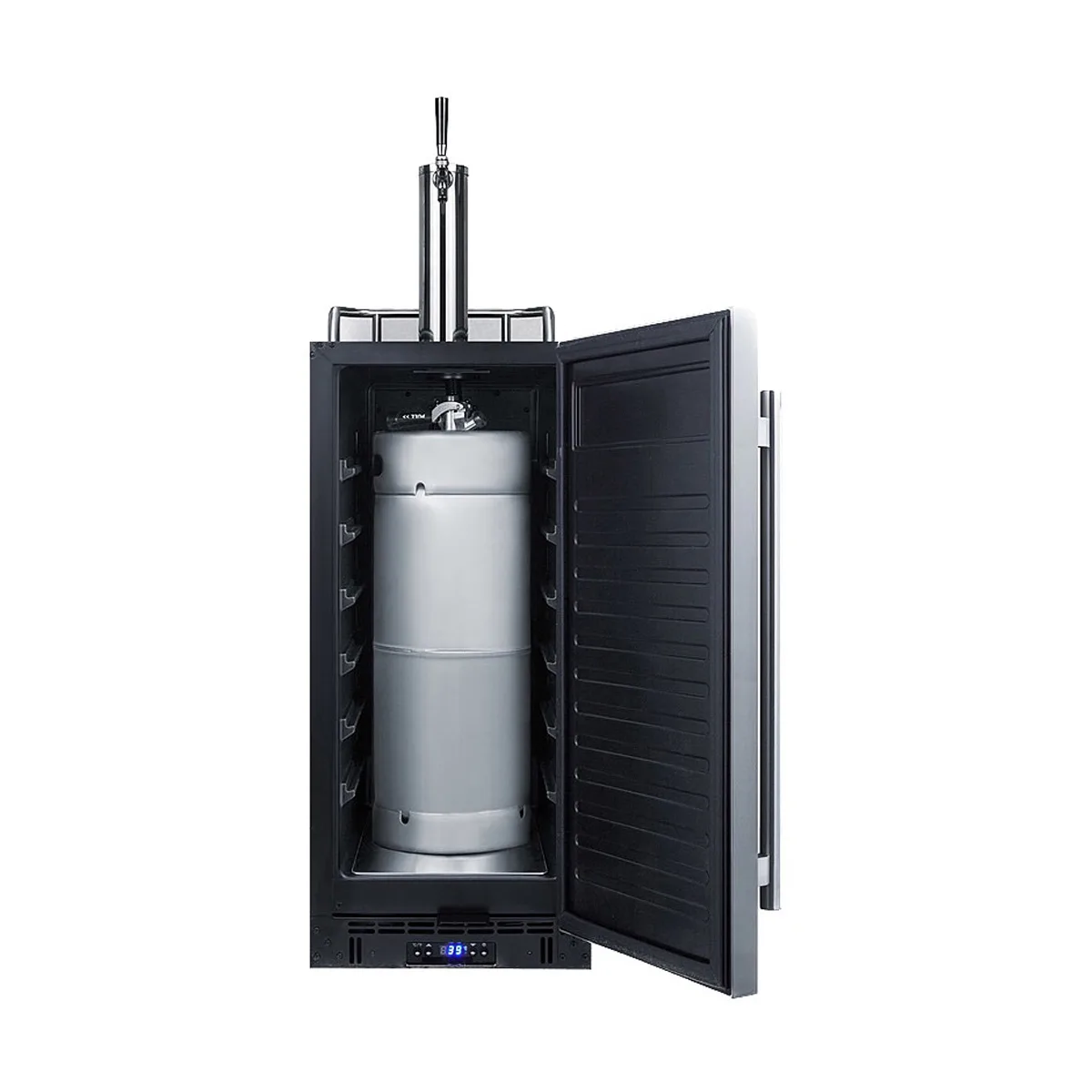 Summit SBC15WK 15" Flat Top Draft Wine Dispenser, Black, 2.9 cu. ft.