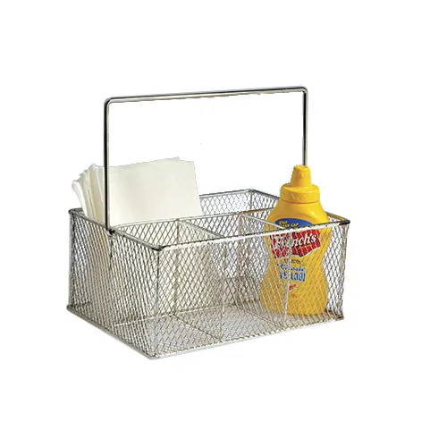 GET WB-700 Chrome Plated Iron Clipper Mill Condiment/Flatware Holder w/ 4 Compartments