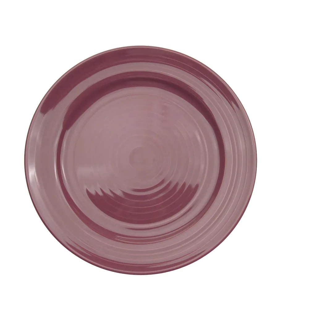 CAC China TG-16-PLM Tango Plate, 10-1/2" Dia x 1-1/2" H, Plum Porcelain, Embossed Rim - Dozen