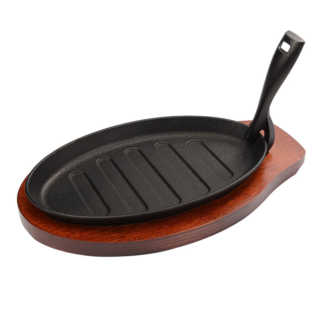 CAC China FSPC-3 Fajita Platter Set – 10 5/8" Width, 3-Piece Cast Iron Serving Trays – Set