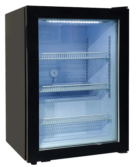 Omcan USA 47239 - 23" Countertop Glass Door Freezer, 3.5 cu ft, Black Metal R290a, 110V 158W