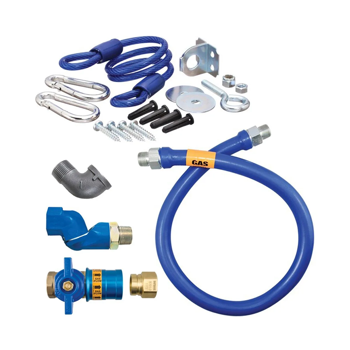 Dormont 1675KITCFS72 Deluxe Safety Quik 72" Gas Connector Kit, Swivel MAX, Elbow, Restraining Cable