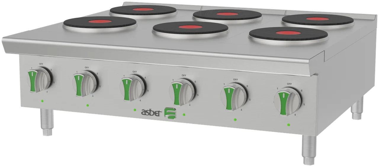 Asber AEHP 6 36 EM Gas Countertop Hotplate