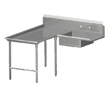 John Boos SDT6-I6060SBK-L Soiled "L" Shaped Dishtable w/ Left Table, Island Design, 10" Backsplash