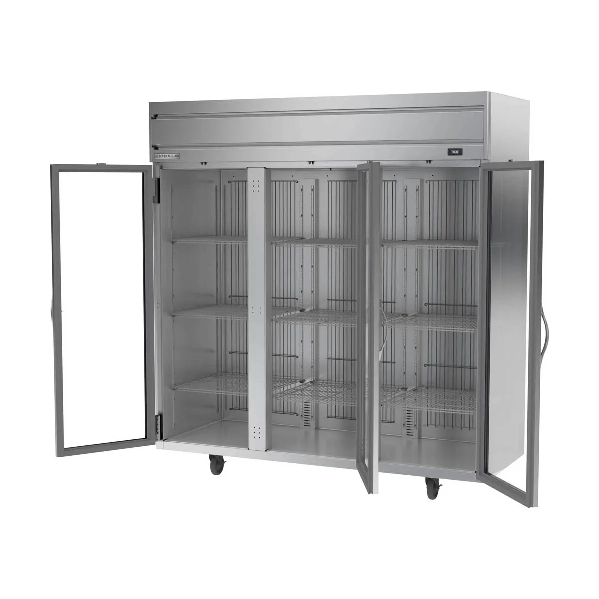 Beverage Air HRPS3HC-1G 78" 3-Section Reach-In Refrigerator w/ 3 Glass Full Doors, Top Mounted, 1/3 hp, 71.5 cu. ft.