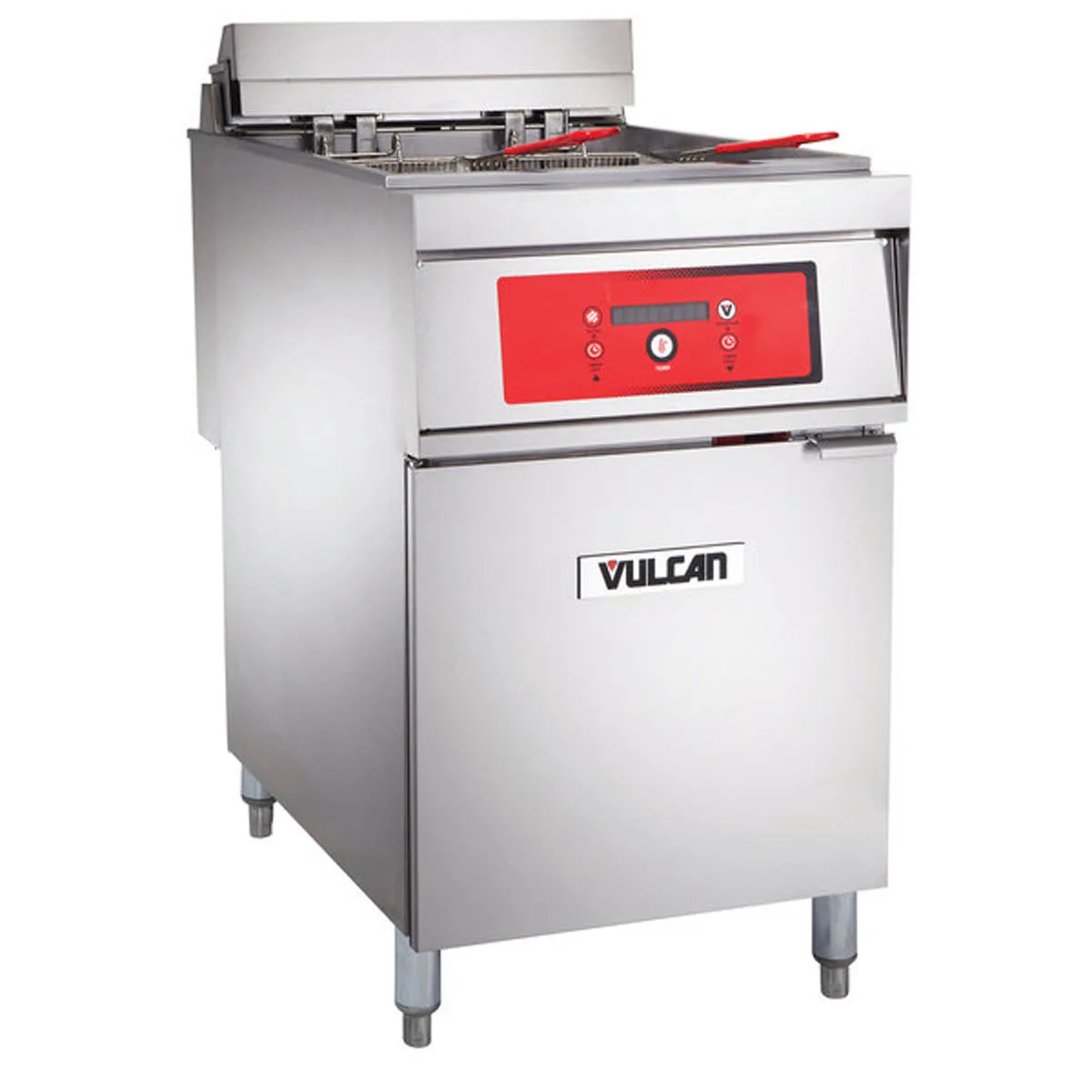 Vulcan 1ER85D Full Pot Floor Model Electric Fryer w/ 85-lb., Digital Controls, Twin Baskets