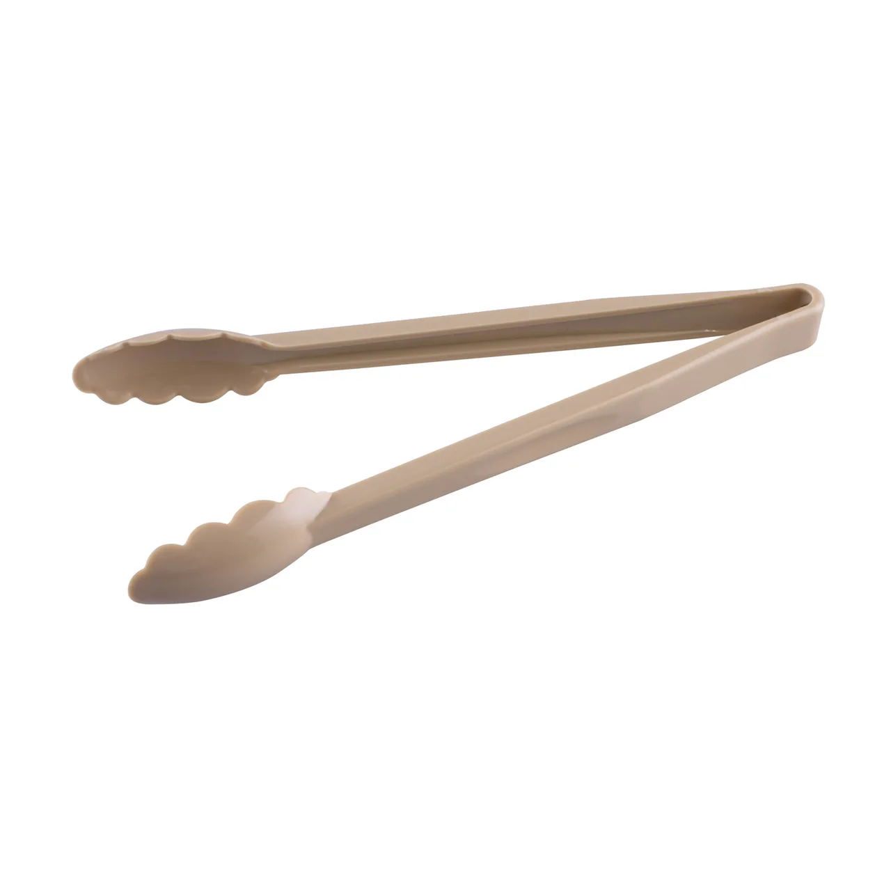 CAC China UTKU-12BG Utility Tongs – 12" Length, Beige Plastic, Non‑Coated Handle