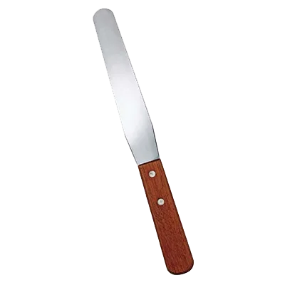 Omcan USA 80002 Bakery Spatula – 7‑15/16" Blade Length, 1‑1/4" Width, Wood Handle, Brown