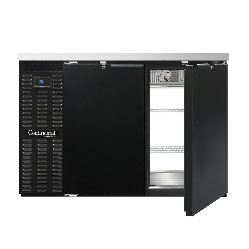 Continental Refrigerator BB50SNPT Pass-Thru Back Bar Cooler w/ 13 Cu Ft, 4 Solid Doors, 50" W