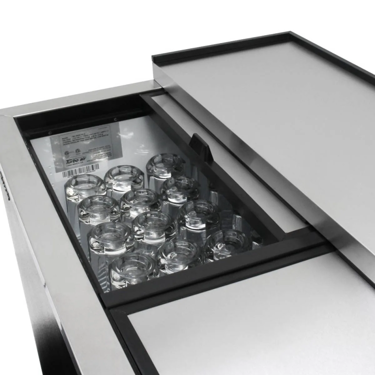 Turbo Air TBC-50SB-GF-N 50" Black Glass Froster, 140 Mugs Capacity
