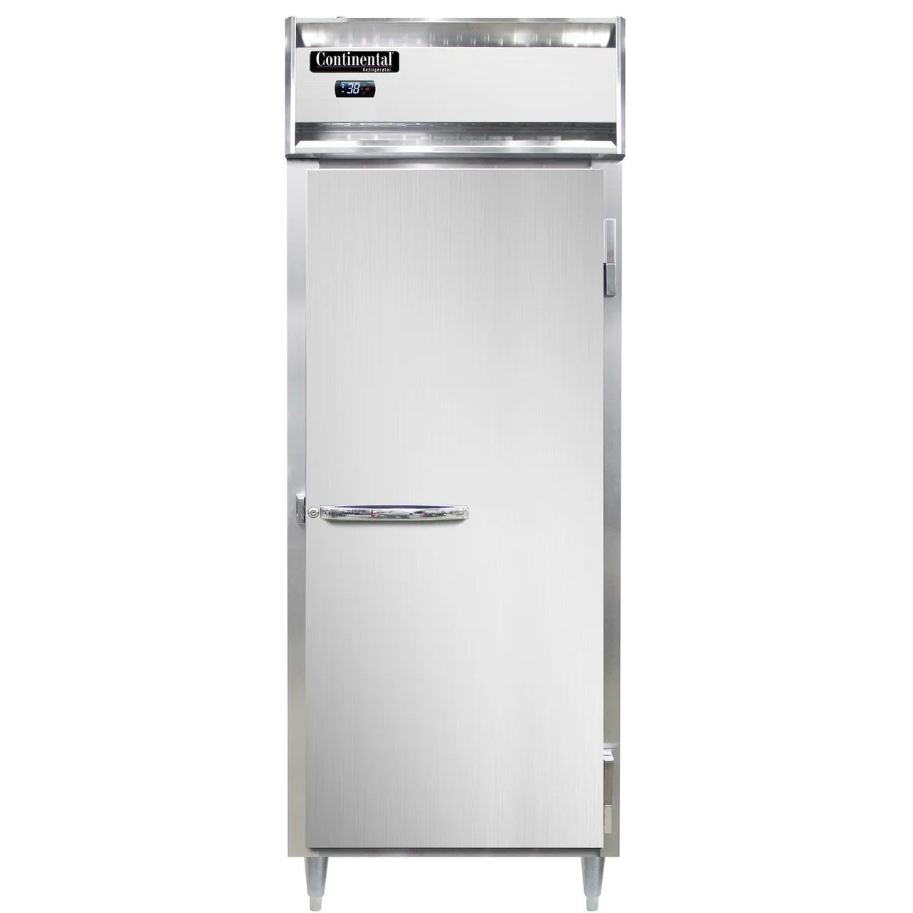 Continental Refrigerator D1RENSSPT 29" 1-Section Pass-Thru Refrigerator w/ 2 Solid Doors, All Stainless Steel, 22 cu. ft.