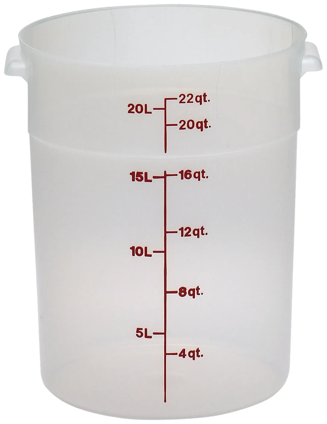Cambro RFS22PP190 Round Container, 22‑Quart (14‑7/8″ Dia x 15″ H) Translucent Polypropylene, No Lid