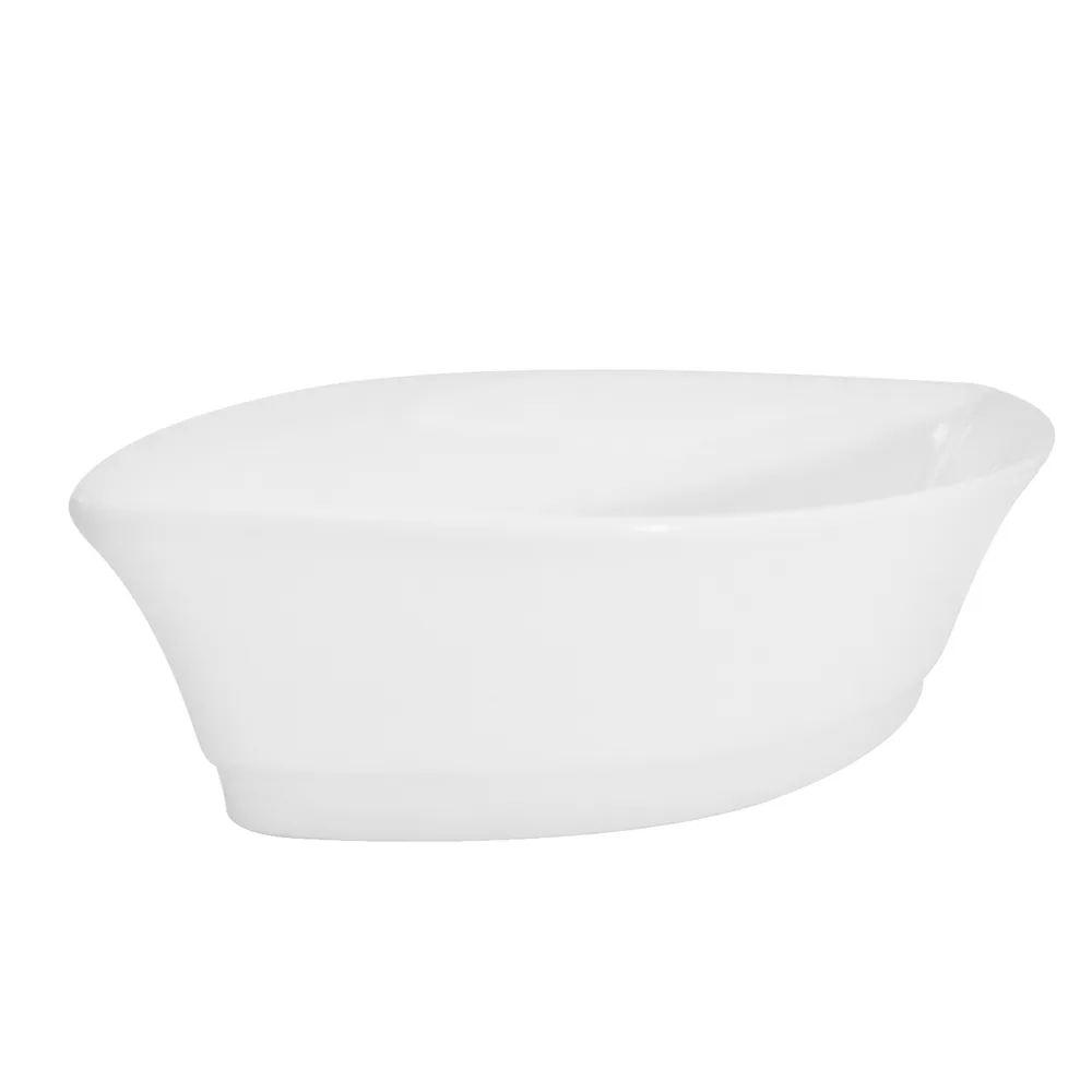 CACChina RCN-V4 2 Oz Boat Shape Porcelain Super White Dish, 4-1/2"L x 2-3/8"W x 1-1/4"H - Dozen