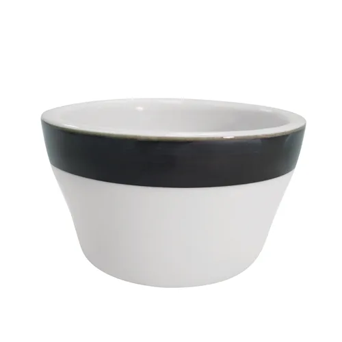 CAC China R-4-BLK - Rainbow Bouillon Cup 7.25 oz 4" Dia x 2.5" H Stoneware Black Safe - 1 Dozen