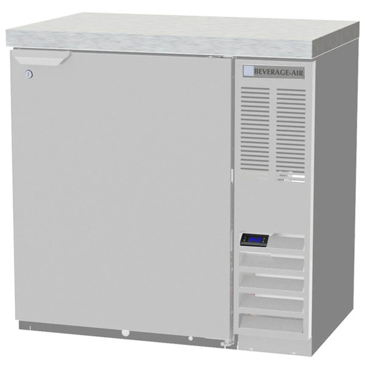 Beverage Air BB36HC-1-S-27 36" 1 Section Black Back Bar Cooler with Solid Door
