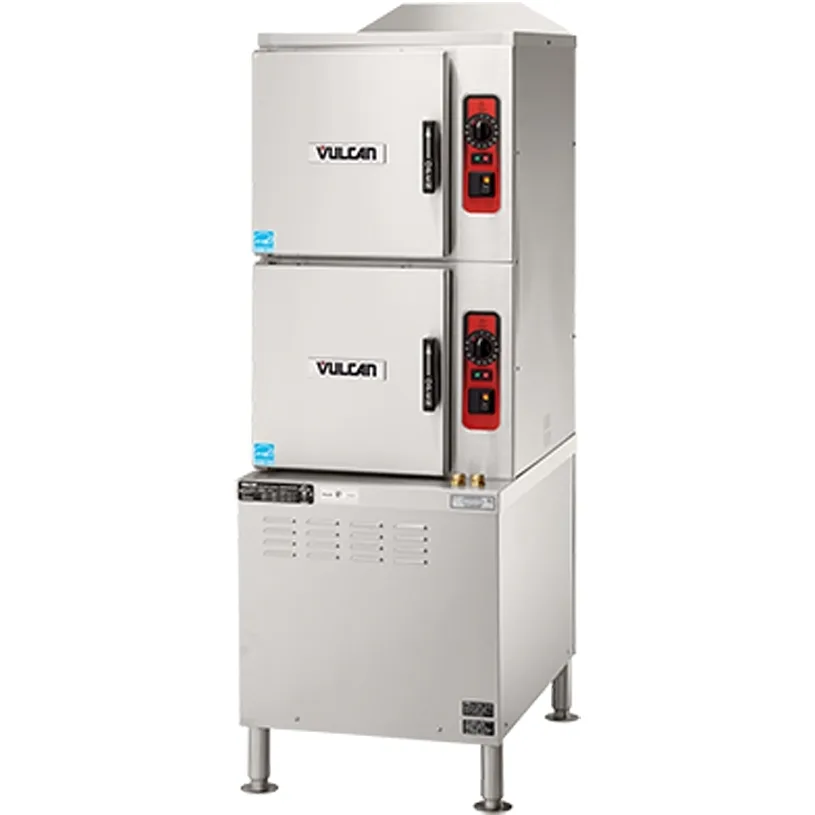 Vulcan C24ET10-LWE 10 Pan Double Electric Convection Steamer w/ Low Water Energy, Cabinet Base