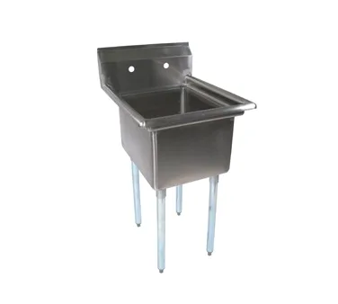 John Boos E1S8-18-12 23" One Compartment Sink, 18"W x 18"L Bowl Without Drainboards