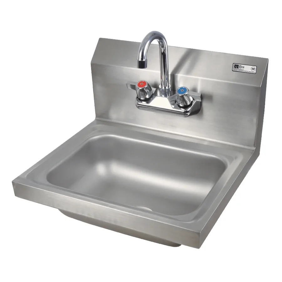 John Boos PBHS-W-1410-P 17" Wall Mounted Hand Sink with Splash Mount Faucet