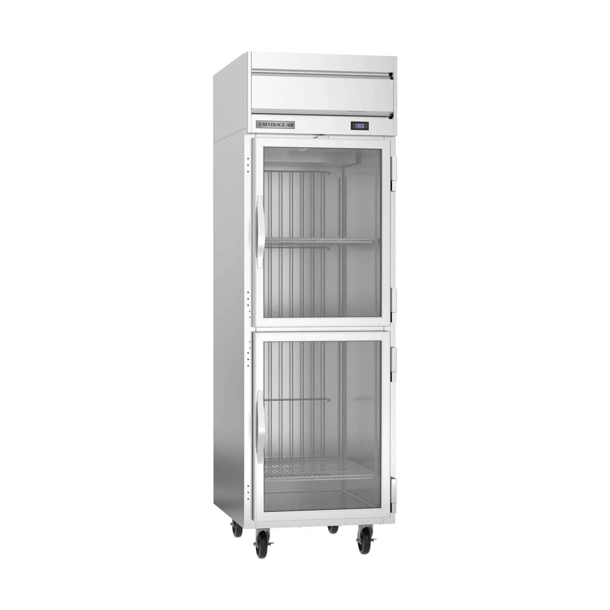 Beverage Air HFPS1HC-1HG 26" 2-Half Glass Door Reach-In Freezer, Top Mounted, 21 cu. ft., Stainless Steel
