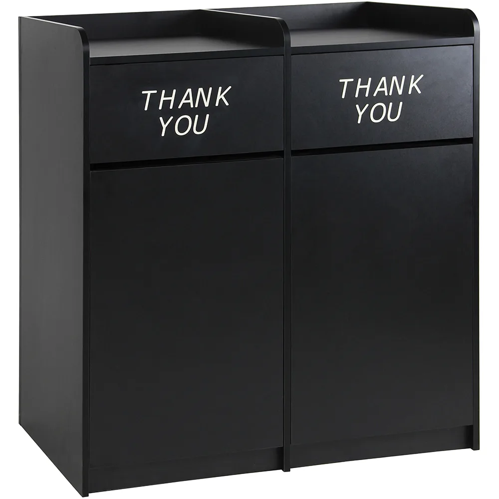 Oak Street M8530 Trash Receptacle, 44" X 25-1/8" X 44"H, 3-3/4" Backsplash