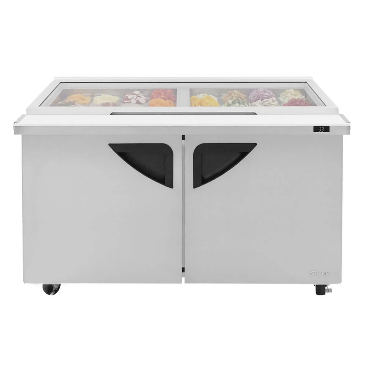 Turbo Air TST-60SD-24-N-GL 60" Mega Top Sandwich/Salad Prep Table w/ 2 Doors, 24 Pans