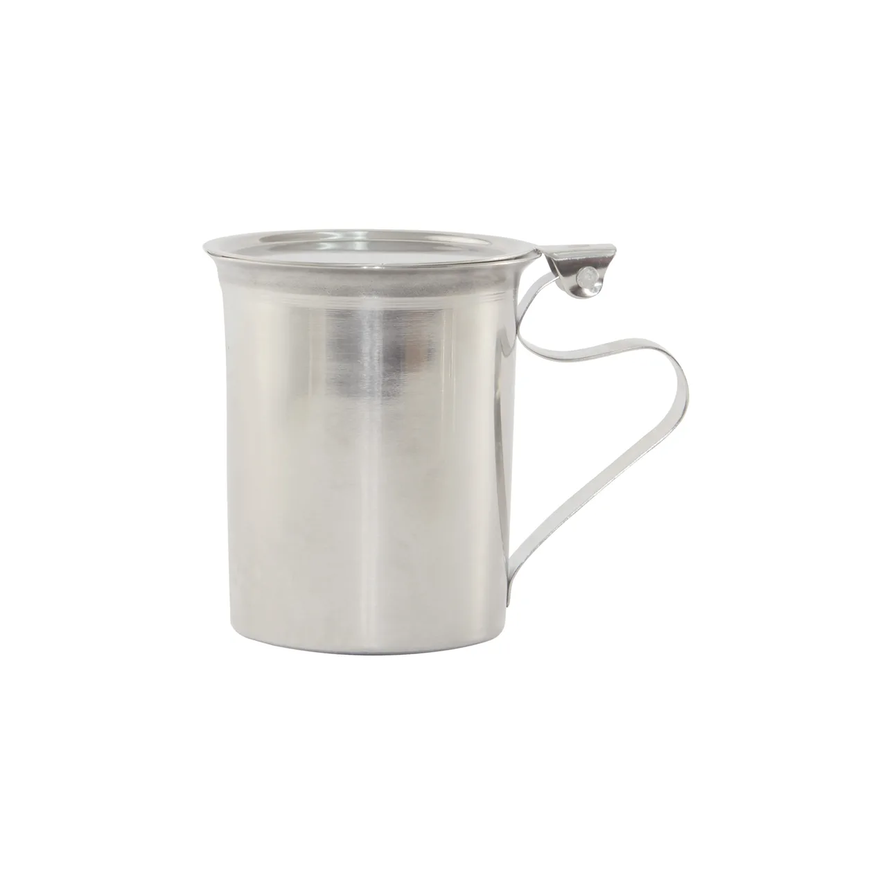 CAC China SSCM-10S Creamer Pitcher, 10oz Stackable Stainless Steel with Lid, Tabletop Beverage Service