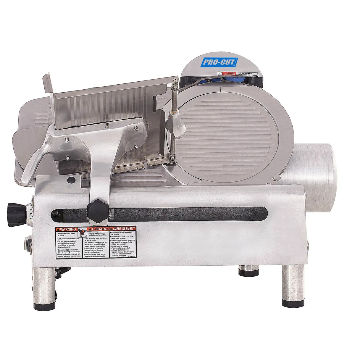 Pro-Cut KMS-13 - Manual 45° Gravity Feed Meat Slicer, 13" German Stainless Steel Blade, 1/3 HP 250W 115V, Aluminum Body, Built‑in Sharpener
