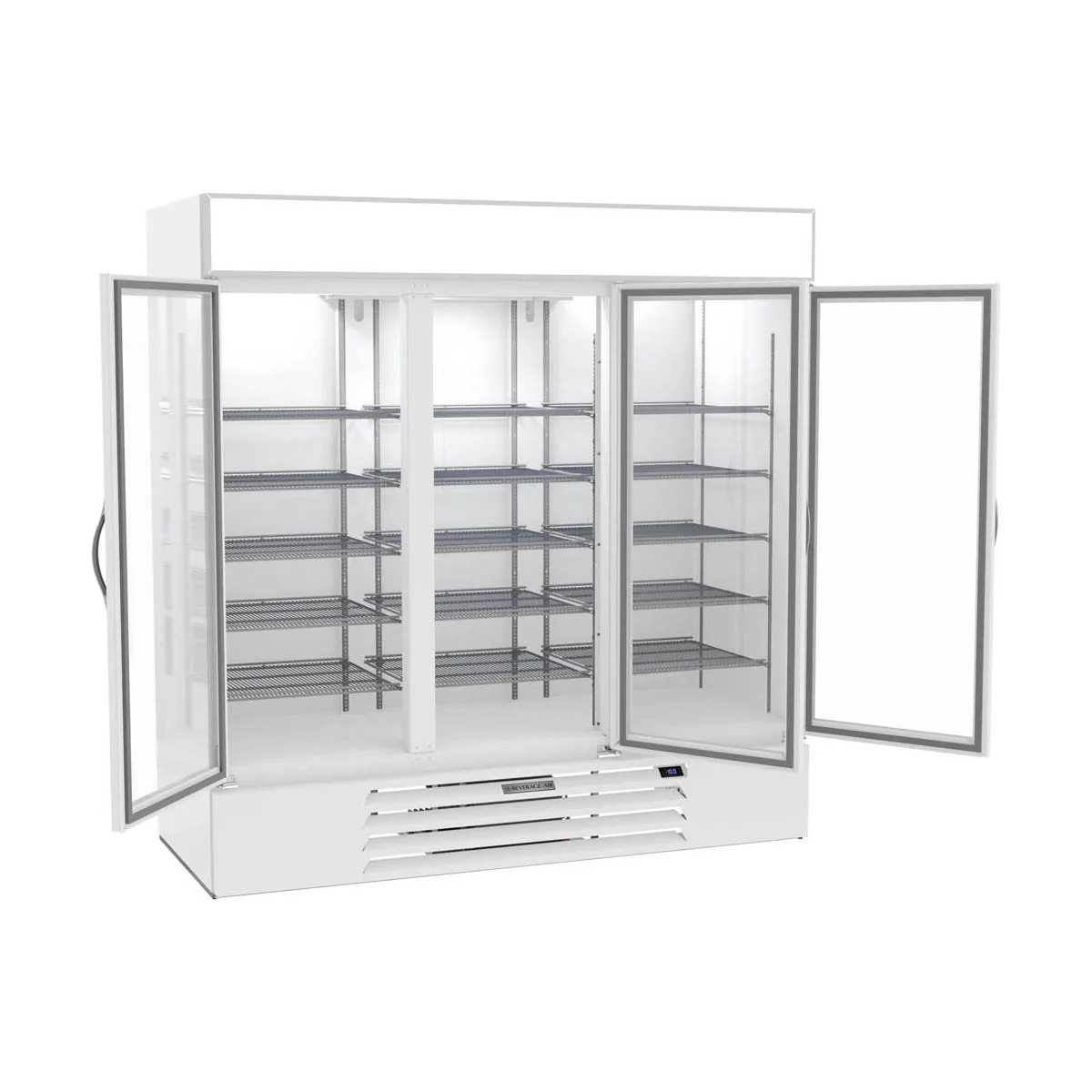 Beverage Air MMF72HC-5-W 75" 3 Glass Door Merchandiser Freezer in White, 68.5 cu. ft.