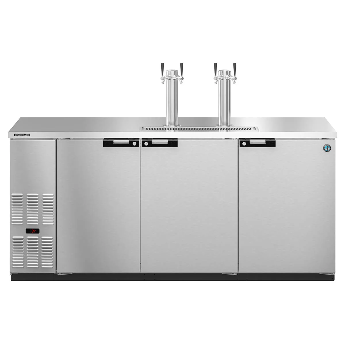 Hoshizaki DD80-S Stainless Steel Double Tap Kegerator Beer Dispenser -4 x1/2 Keg Capacity