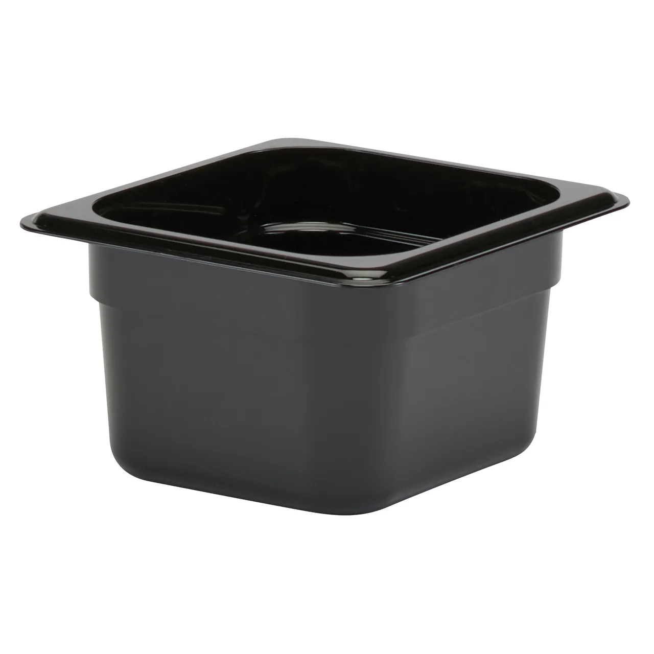 Cambro 64CW110 Food Pan – 1/6 Size, 1.6 Qt, 4" Deep, Black Polycarbonate, NSF