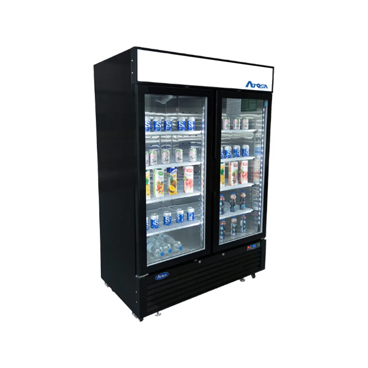 Atosa USA MCF8723GR 54" 2-Section Merchandiser Refrigerator w/ 2 Swing Glass Door, 43.8 cu. ft.